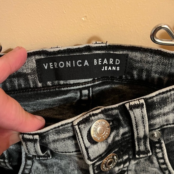 Veronica Beard Maera Skinny High Rise Jeans in Black Acid Wash - Picture 3 of 7